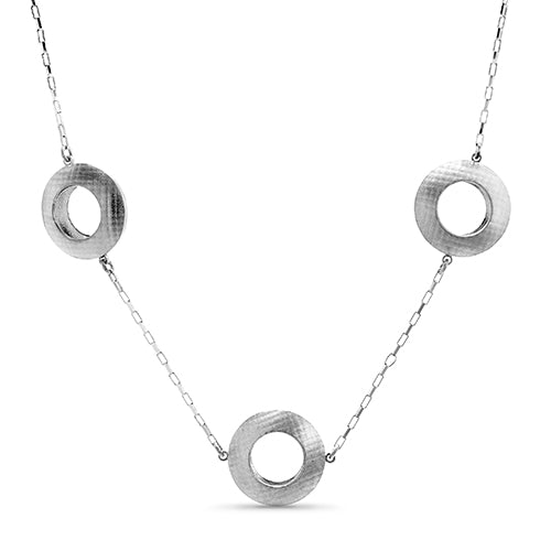 Trio Collar: Large Fibril™ Textured Hollowform Necklace