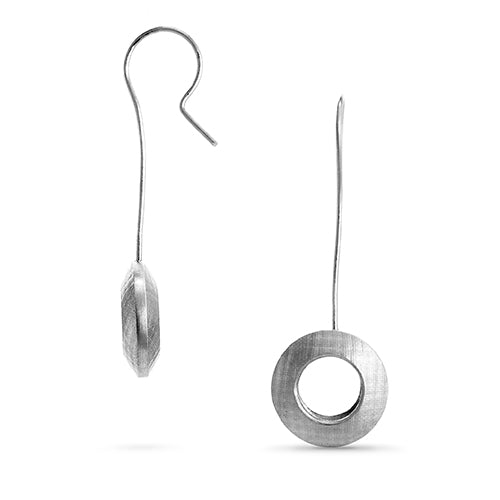 Kinetic Earrings: Small Fibril™ Textured Hollowform Spinning Earrings