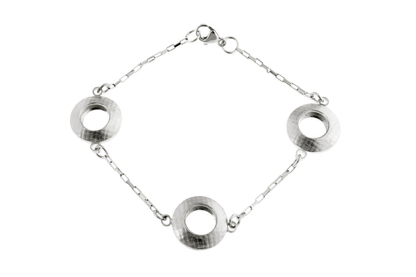 Trio Wristlet: Small Fibril™ Textured Hollowform Bracelet - sterling silver