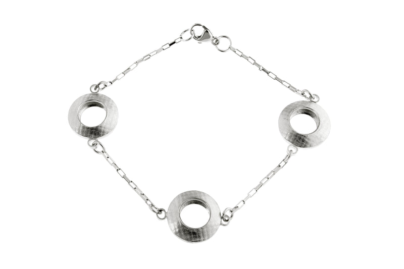Trio Wristlet: Small Fibril™ Textured Hollowform Bracelet - sterling silver